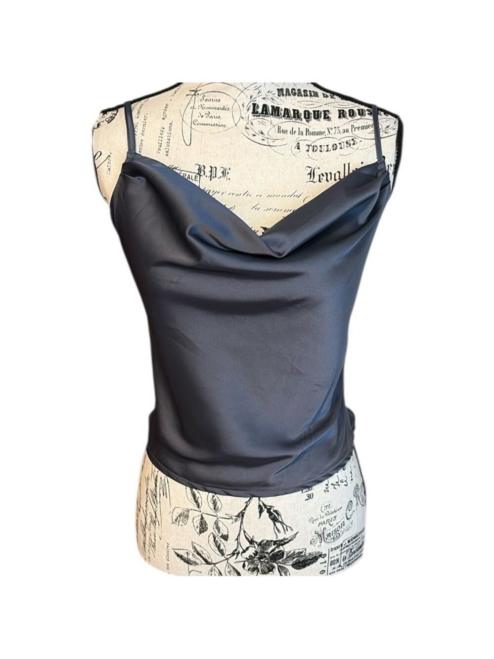 Dress Forum Gray Fitted Camisole Top Cropped Smocked Size M New